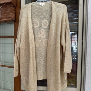 Elan Beige Open-Front Cardigan